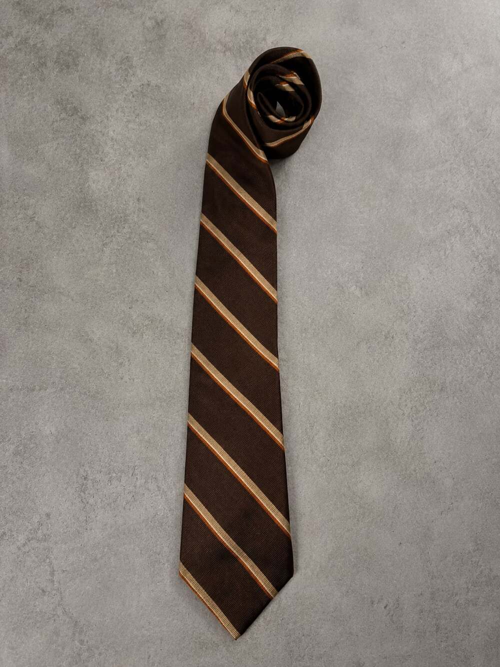 Vintage Brownstone 100% Silk Striped Necktie Retro 80’s 70’s
